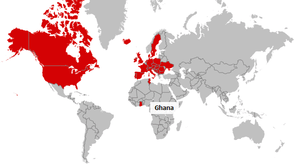 Visited countries